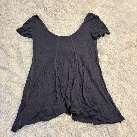 Free People Gray Silver Sparkle Swing Top Woman’s size medium - Picture 8 of 11